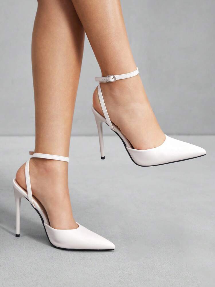 CUCCOO SZL Women's Fashion Slingback High Heel Pumps With Decorative Buckle For Christmas Spring Shoes