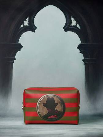 A Nightmare on Elm Street X ROMWE Mode gestreifte Figur Grafik Kosmetiktasche