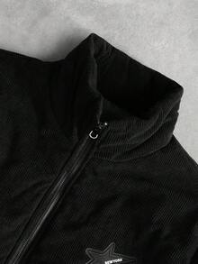 PAVTROS Men's Solid Color Stand Collar Warm Zip-Up Casual Winter Coat