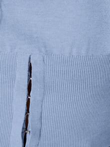 MUSERA 柔软针织收腰套头衫，春季Y2K 90年代休闲可爱基础款，适合假日、机场、夜间外出、冬季日常、晚宴、派对等场合，优雅毛衣，春季必备 - 淺藍色 - 查看 6