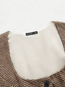 Elaquor Plus Size Boho Front Button Sleeveless Minimalist Casual Top, For Summer - Coffee Brown - View 5