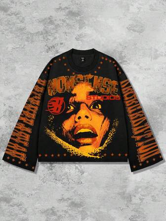 Street Life Herren Streetwear Grafik-Muster T-Shirt, geeignet für Frühling/Sommer, Herbst