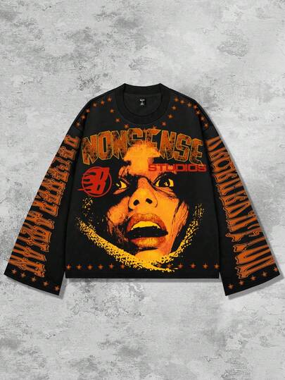 Street Life Men's Streetwear Graphic Print Tee, Suitable For Spring/Summer, Fall