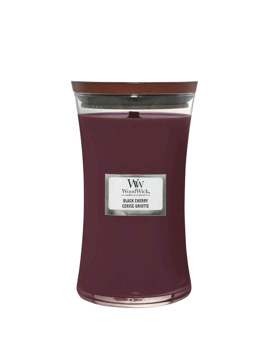 WoodWick Black Cherry Large Hourglass Candle 610 g - Svart körsbär - Visa 1