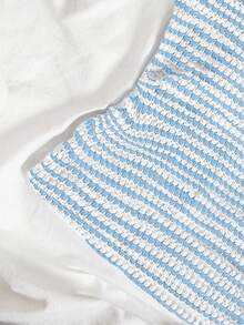 SHEIN Unity Women's Casual Vacation Everyday Versatile Ruched Stripe Camisole Top, Spring/Summer - Baby Blue - View 5