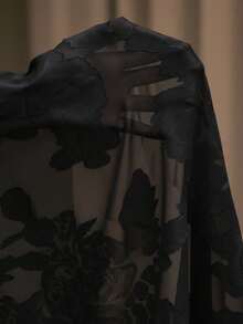 AXEPEAK 男士宽松短款花卉印花翻领短袖衬衫 - 黑色 - 查看 6