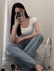 DAZY Women's Stretch Slim Fit Flare Elegant Jeans, All Season