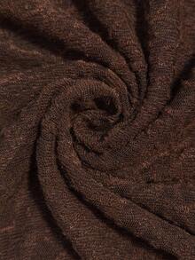 Florisole Women's Elastic Waist Asymmetric Hem Elegant Skirt - Brown - View 7