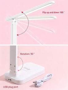 JMMO Led辦公桌燈,保護眼睛,適用於學習閱讀,書寫專用,臥室床頭燈,宿舍插座桌燈 - 白色 - 查看 6