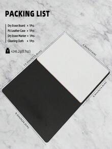 Leather Desktop Whiteboard - Dry-Erase Memo Board For Office, Home & Students, Portable Writing Message Board,Can Be Used For Work, Study, Drawing, Daily Notes,Three Adjustable Support Angles(Free A Whiteboard Marker And A Dry Erase Cloth),School Supplies,Back To School