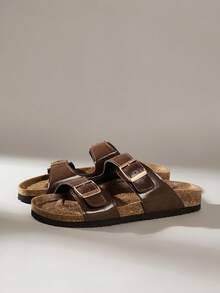 Solecia Women's Fashion Flat Sandals, Summer Beach Vacation Outdoor Slippers - Brown - View 2