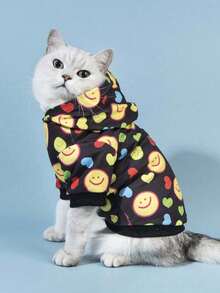 PETSIN 1pc Smile Face Pet Sweatshirt For Everyday Pet Wear - Multicolor - View 3