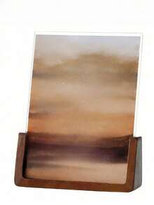 SURELIFE 1pc 6/7/8Inch Acrylic & Solid Walnut Wood Photo Frame Sign Holder Wood Base Table Menu Display Stand - Versatile Horizontal Or Vertical Display, Perfect For Home Decor & Gifts Deotative - Multicolor - View 6