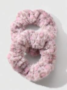 ROMWE Kawaii 2 件套别致复古豹纹蓬松发圈，韩式精致，适合女性日常佩戴，节日礼物发带马尾辫发圈发绳 - 紫色-22 - 查看 9