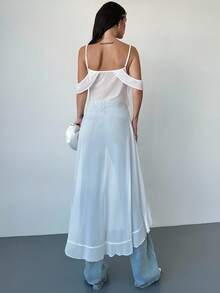 Firerie Women's Bohemian Chic Music Festival Sexy Beach Vacation Sheer Ruffle V-Neck Maxi Camisole Top - White - View 8