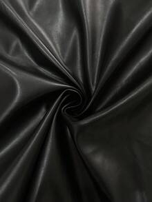 Elaquor 加大码女士黑色弹力PU短裤，百搭都市时尚，防闪光，适合秋季、派对、冬季穿着，优雅派对短裤 - 黑色 - 查看 8