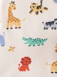 Cozy Pixies Baby Boy Cartoon Animal Print Soft Knit Crew Neck Long Sleeve Top And Elastic Waist Long Pants 2-Piece Snug Fit Pajama Set Dinosaur Pajamas Baby Boy Clothes Dinosaur Baby Pajama Set Baby Pj Set Fall Winter - Multicolor - View 8