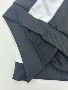 PAVTROS 男士拼色休闲圆领长袖套头运动衫，返校外出街头装图案运动衫，适合送给朋友、丈夫、男朋友的礼物 - 黑色 - 查看 6