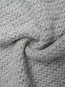 SHEIN Elenzya Soft & Fluffy Gray Sweater + Bow, Gorgeous For Autumn/Winter! - Light Grey - View 8