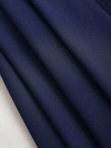 Sweetra 女士优雅通勤风 A 字裙，垂坠设计，修身效果，适合春秋季节 - 藏蓝色 - 查看 4