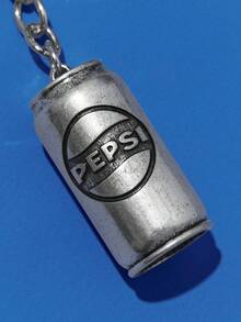 PEPSI X SHEIN 复古银色时尚趣味可乐罐钥匙扣包包吊坠饰物钥匙圈