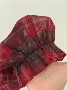 Sunspun Camisa de mujer de manga larga con volantes y decoración a cuadros, talla grande y casual - Multicolor - Ver 7