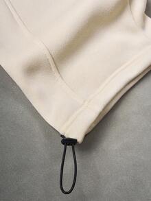 Manfinity Roghcode 年轻男士休闲街头风格刺绣徽章运动裤 - 杏色 - 查看 7