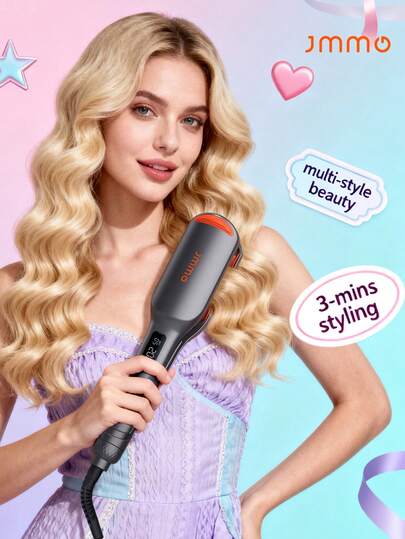 JMMO HAIR Beach Babe Hair Waver, Upgarde Ionic Curling Iron, Hair Curler, 2 Barrel Hair Crimper With Anti-Scald, Million Ions & Quick Wave, Smart Timer & 13 Adjustable Temps, Easy To Use, Hair Tools For Women, Graduation Birthday Holiday Summer Fall Autumn Y2K Fancy Fashion Makeup Cosmetic Wedding Party Beach Travel Camping Outdoors School Campus Festivals Decor Gift-EU Plug
