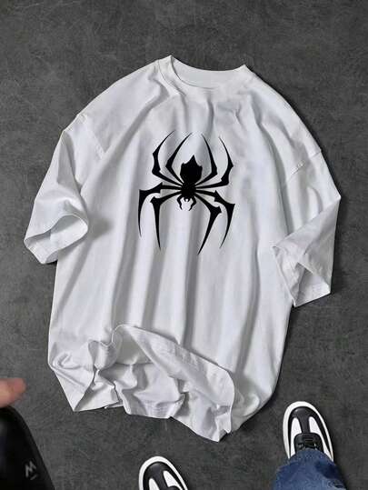 Sport MetroGents 男式蜘蛛印花宽松圆领短袖运动T恤