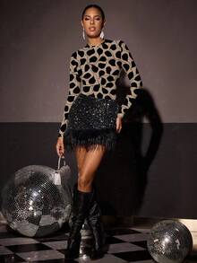 Glamance Whitebread 万圣节长袖修身女式T恤，适合秋冬穿着 - 彩色 - 查看 6