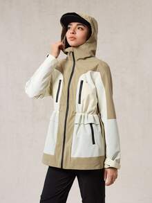 OutZeal Women Shell Jacket Hiking Camping Water-Resistant Windproof Drawstring Waist Multi Pocket Hooded Coat Outdoor Jacket Spring Fall - Multicolor - View 10