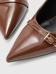 CUCCOO BIZCHIC Coffee Color Women's High Heel Pumps, Sexy Stiletto Pointed Toe Shoes For Outdoor, Commute, Party, Banquet For Christmas Spring Shoes - Coffee Brown - View 7