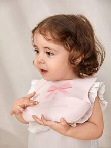 Cozy Pixies 1 件婴儿可爱蝴蝶结硅胶围兜，可水洗，易于打理 - 紅色 - 查看 10