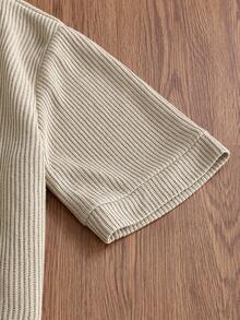 SWAVVY Cămașă casual bărbătească cu mânecă scurtă, cu cifre și litere brodate