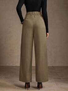 MOTF PREMIUM 褶皱斜口袋裤 - 摩卡棕 - 查看 2