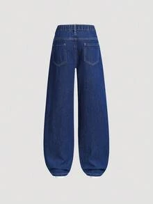 Sparklyn 2件套女童百搭直筒阔腿牛仔裤