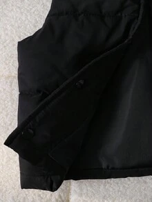 SHEIN Playful Pals 3 件套男婴休闲运动风格字母印花长袖连帽衫、裤子和背心夹克套装，适合日常穿着和户外活动，秋冬季