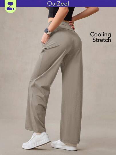OutZeal 女士运动裤 日常休闲 凉爽触感 高腰直筒裤型 带侧袋