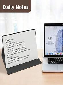 Leather Desktop Whiteboard - Dry-Erase Memo Board For Office, Home & Students, Portable Writing Message Board,Can Be Used For Work, Study, Drawing, Daily Notes,Three Adjustable Support Angles(Free A Whiteboard Marker And A Dry Erase Cloth),School Supplies,Back To School