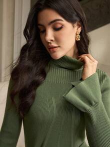 ZEYLAH Women Sweater Co-Ords Fall /Winter Clothes - Army Green - View 7