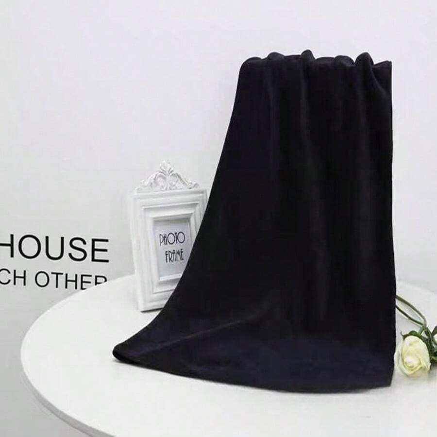 3pcs Microfiber Facial Cloths Fast Drying Washcloth 12inch X 12inch Absorbent Face Wash Cloth Soft Makeup Remover Cloths - Black - View 1