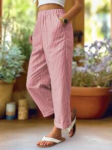 EMERY ROSE Women's Casual Pants With Pockets And Elastic Waistband