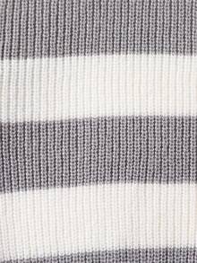 SHEIN 2 件套青少年女孩冬季针织服装，时尚休闲黑白条纹毛衣和针织裤套装