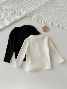 Cozy Pixies 2pcs Baby Boy Cartoon Animal Print Thermal Lined Crew Neck Long Sleeve Sweatshirt Set Baby Tops Baby Bear Clothes Baby Undershirts Neutral Baby Clothes Unisex Baby Shirt Sets - Multicolor - View 2