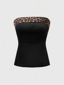 ROMWE Grunge Punk Sexy Multi-Piece Black & White Solid Color Crop Top For Women - Multicolor - View 8