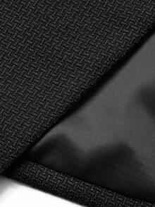 Dazy Plus 大码女式休闲开衫，喇叭袖，收腰设计，秋季女式外套 - 黑色 - 查看 8