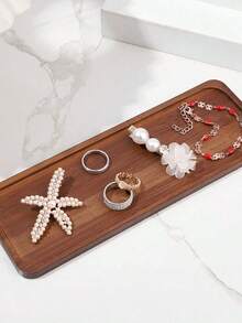 1/2/3pcs Bamboo Soap Dispenser Tray, Bathroom Organizer Countertop Tray Sink Tray Dresser Jewelry Ring Dish, Comestic Holder Bathtub Organizer For Perfume Candle Jewelry Home Decor