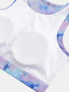 SHEIN 青少年女孩扎染印花瑜伽上衣和裤子套装，柔软透气健身服 - 彩色 - 查看 5