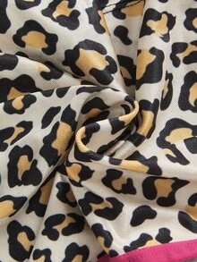 ROMWE J-Fashion Y2K Leopard Print, Numeric Pattern Wireless Lace-Up Women's Lingerie Set - Multicolor - View 4