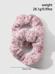 ROMWE Kawaii 2 件套别致复古豹纹蓬松发圈，韩式精致，适合女性日常佩戴，节日礼物发带马尾辫发圈发绳 - 紫色-22 - 查看 8